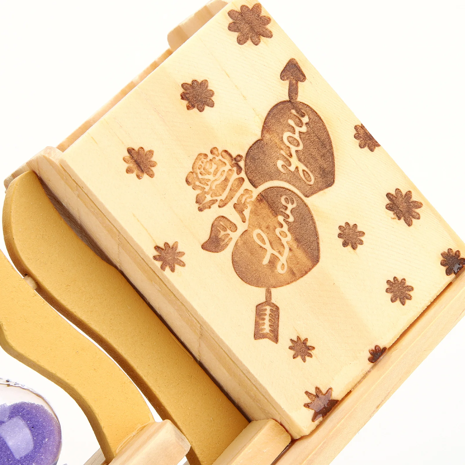 

Wooden Double Heart Pen Holder Pencil Holder Hourglass Decoration Desktop Adornment Creative Desk Organizer Hourglass Decoration