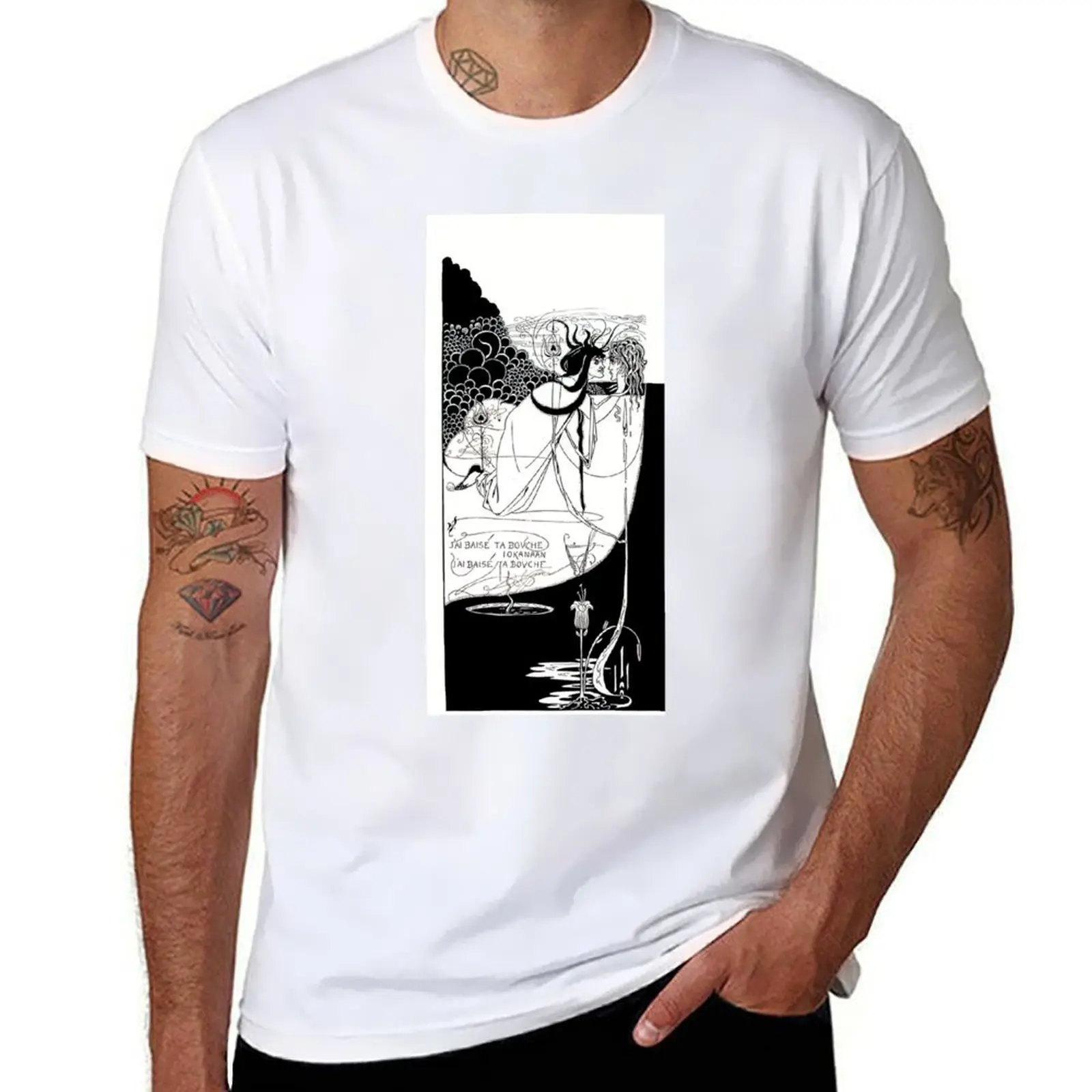 

HD. I kissed your mouth; from Salomé, by Aubrey Beardsley (1893) T-Shirt Athletic Quick Dry T-Shirt for Men