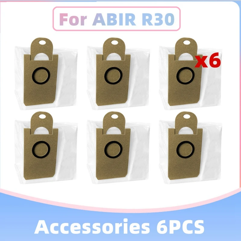 6PCS Non-Woven Fabric Dust Bag For ABIR R30 Robot Vacuum Cleaner Replacement Spare Parts Dust Garbage Bags