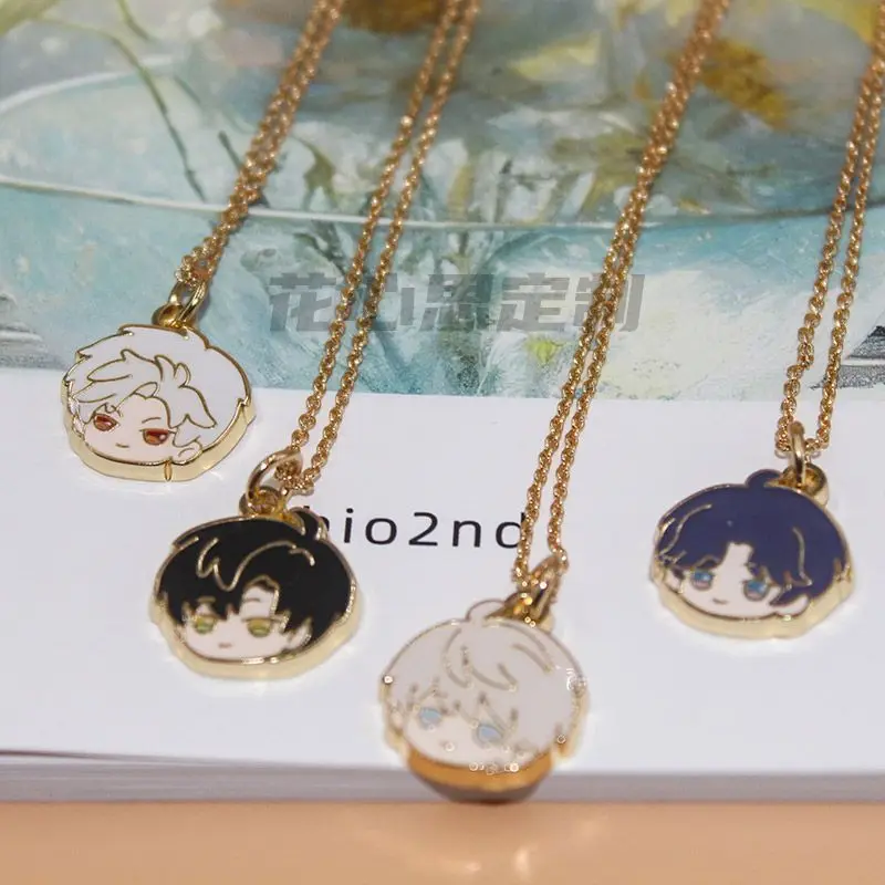 Anime Love and Deepspace Xavier Rafayel Sylus Zayne Cosplay Cartoon Cute Q-version Enamel Metal Necklace Bracelet Gift Xmas