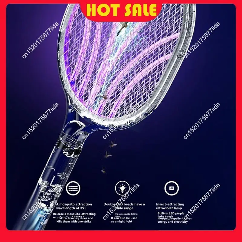 Needful Electric Fly Swatter 2500V Rechargeable Bug Zapper Racket Dual Modes Mosquito Swatter For Indoor, Office, And Backyard U