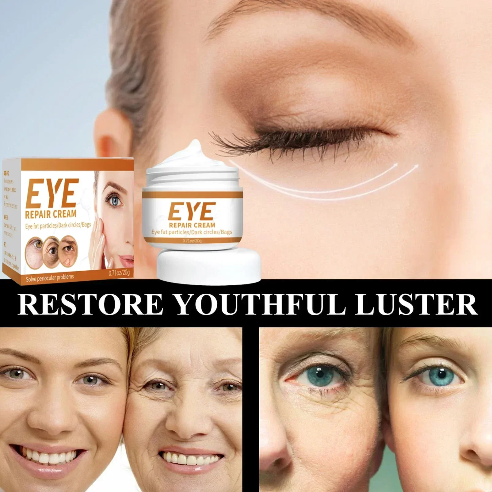 Hot Sales Eye Fine Lines Dark Circles Eye Cream Remove Eye Bags Puffiness Way Work Under Eyes Lightening Moisturizing Whitening