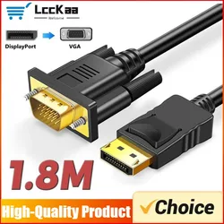 DP DisplayPort to VGA Adapter Connecto Converter 1.8m Cable FHD 1920*1080P Line For Desktop Laptop PC TV Monitor Projector