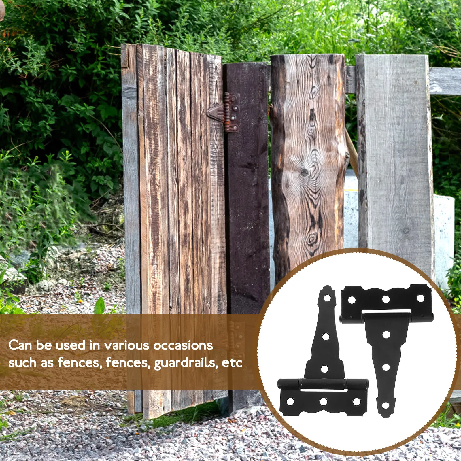 2Pcs 4 Inch Heavy Duty Fence Gate Hinge T Hinge for Wooden Box Outdoor Shutter Hardware Barn Door Farmhouse Decor