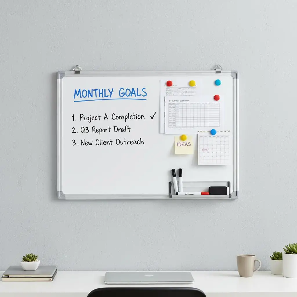 Magnetisches Whiteboard 80x60x1,7 cm aus Aluminium
