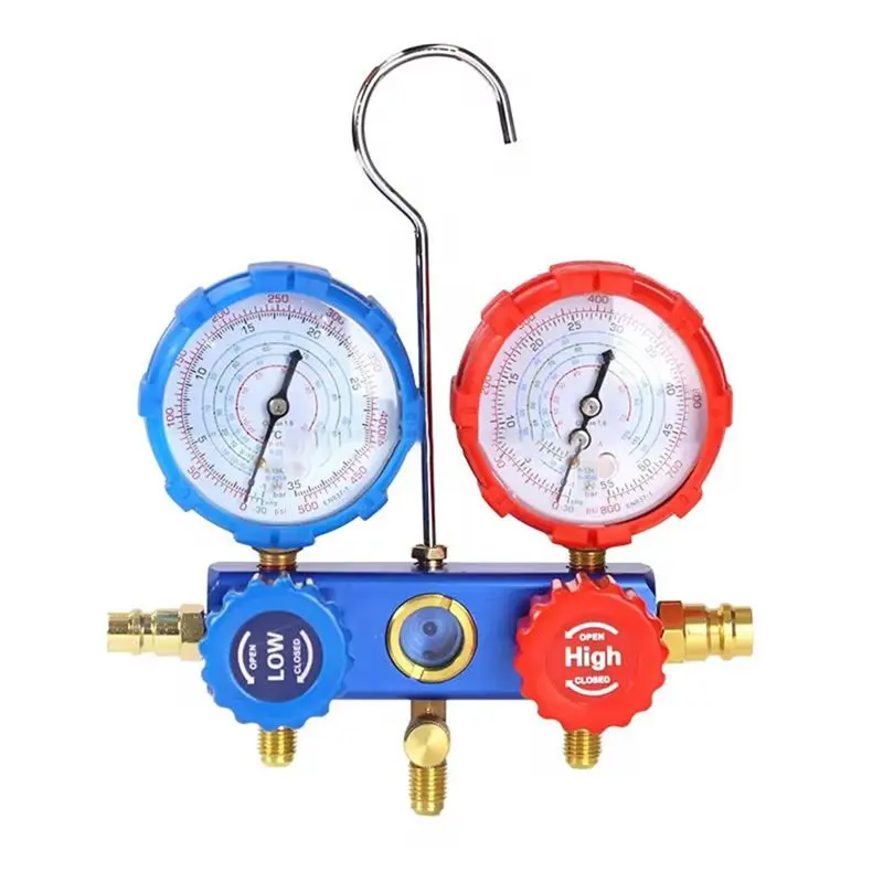 HRBAJ-Kit de ferramentas de diagnóstico de refrigerante automático-automático para sistema AC-conjunto de medidor de coletor para R22, R410A R134a, R404A