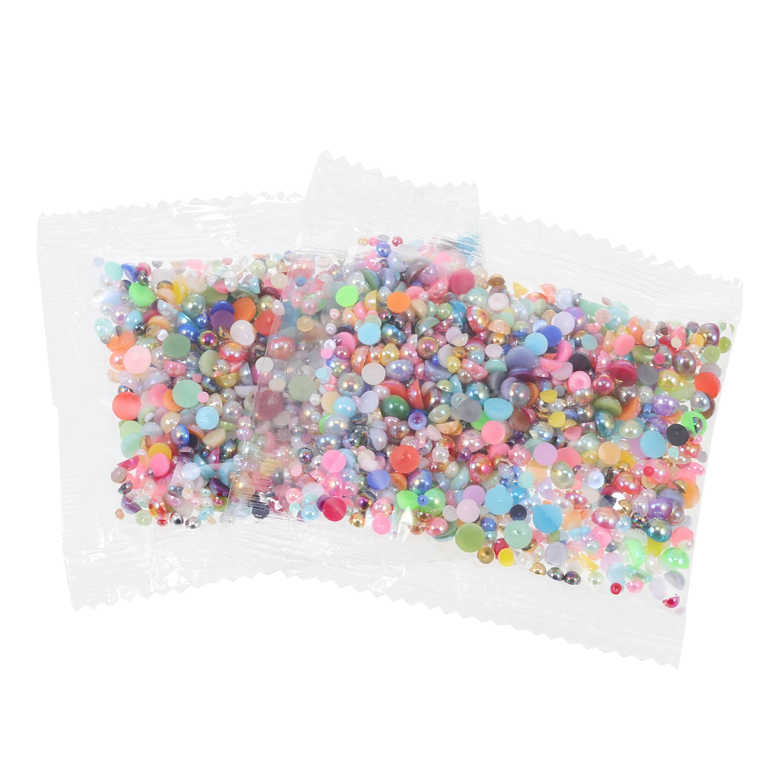

Pearl Loose Beads Flat Charms Craft Decoration DIY Bulk Ornaments 2 Packs Round Stylish Plastic Decors Headdress