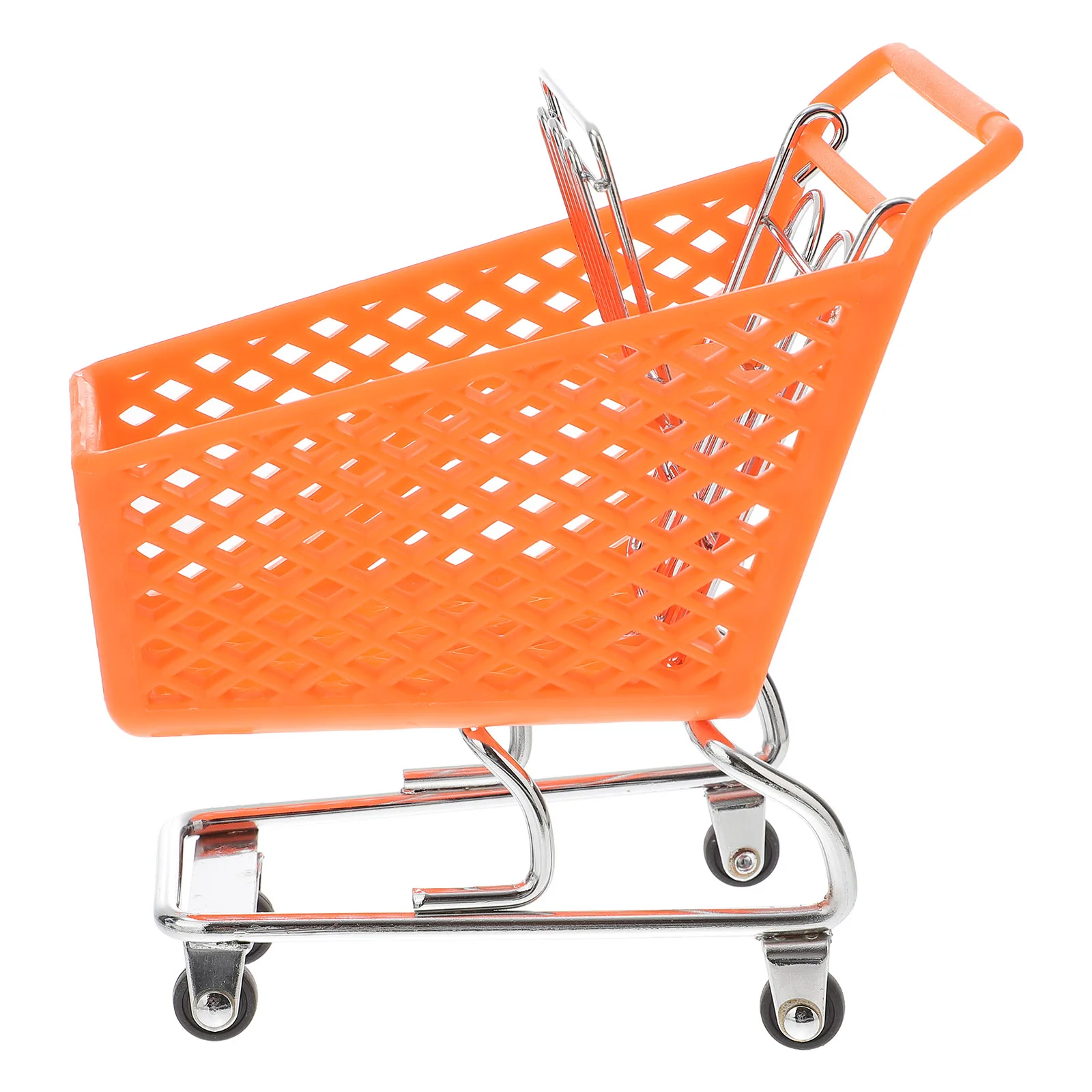 

Mini Shopping Cart Creative Storage Basket Rought Iron Carts Metal Crafts Simple Practical Design Garden Use