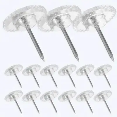 100Pcs Clear Plastic Thumbtacks Simple Design Office Home Use Clear Pushpins Bulletin Board Map Pins Drawing Pin Wall Decor