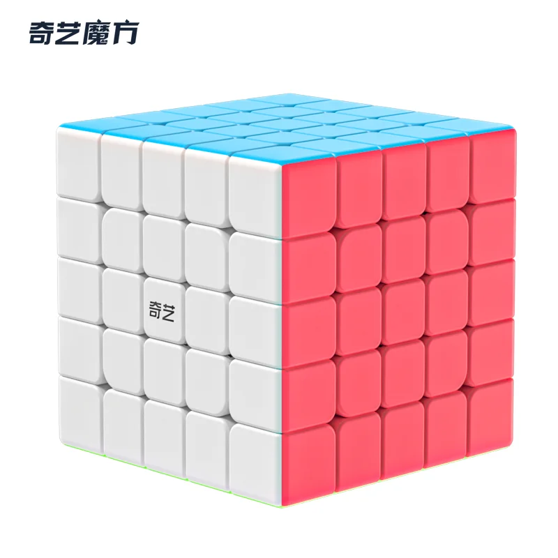 QiYi-Cube magique anti-stress sans autocollant pour enfants, jouets de vitesse professionnels, cadeaux, Qizheng S, 5x5x5