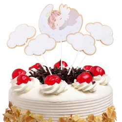 Angel moon baby boy Set Cake Toppers DIY Cupcake Topper Cake Flags Kids Boys Happy Birthday Wedding Bride Party Baking Decor