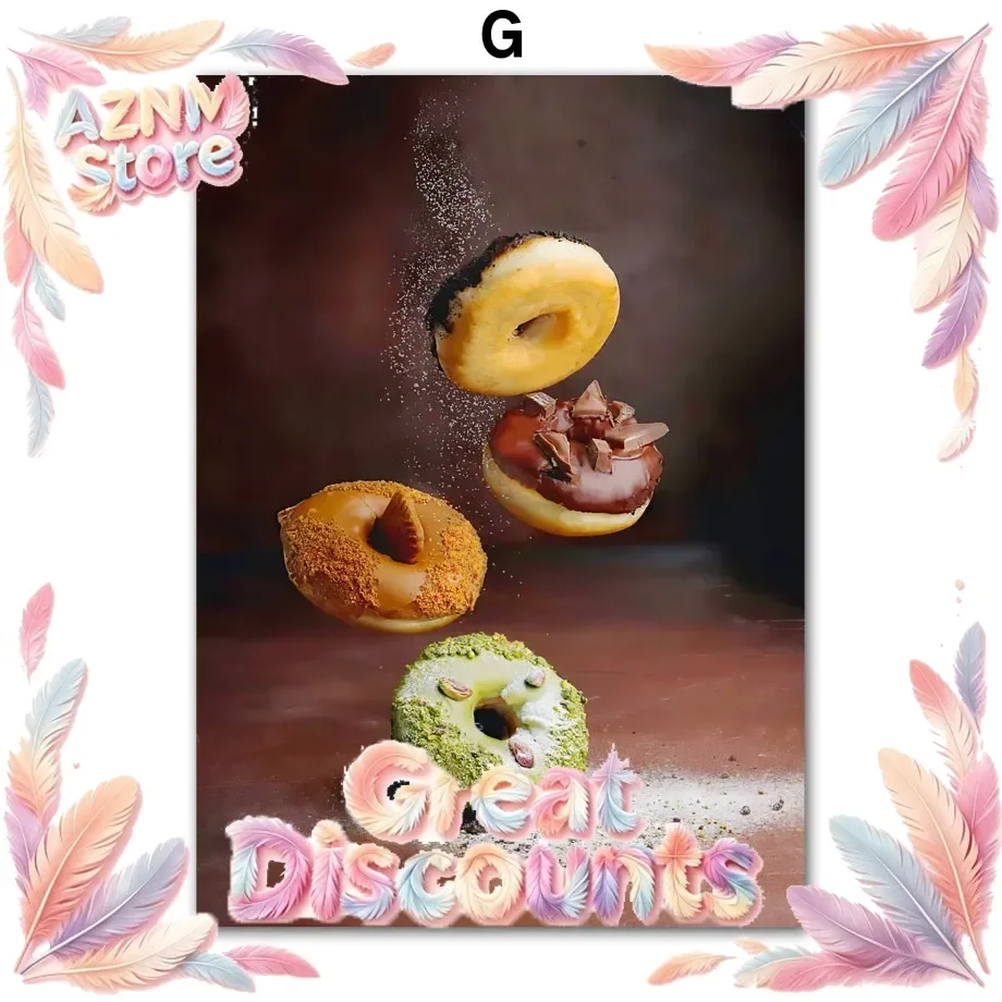 2026Cake Croissant Donut Macarons Posters Prints Canvas Painting Nordic Wall Art Pictures For Kitchen Dessert Shop Room De