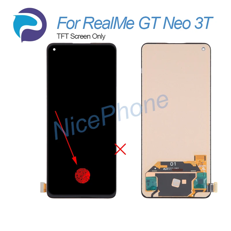 for RealMe GT 3T LCD Screen + Touch Digitizer Display 2400*1080 RMX3372, RMX3371 For RealMe GT Neo 3T LCD Screen Display