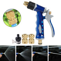 Portable High Pressure Durable Handheld Water Gun Garden Lawn Watering Car Wash Sprinkler Tool Hose Adjustable Brass Nozzle