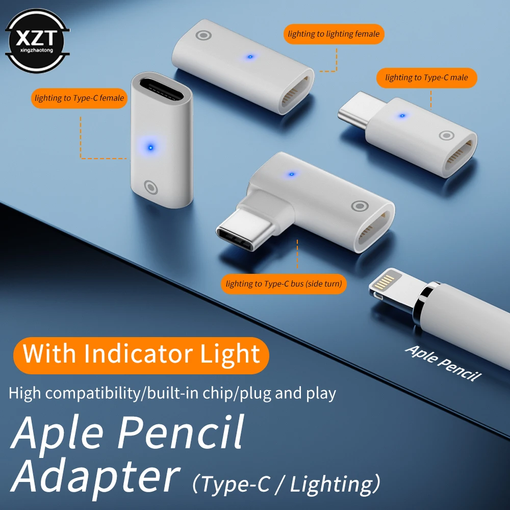 Connector Charger for Apple Pencil Adapter Charging Adapter Cable Connector USB-C Type-C Female to Female Charger Converter