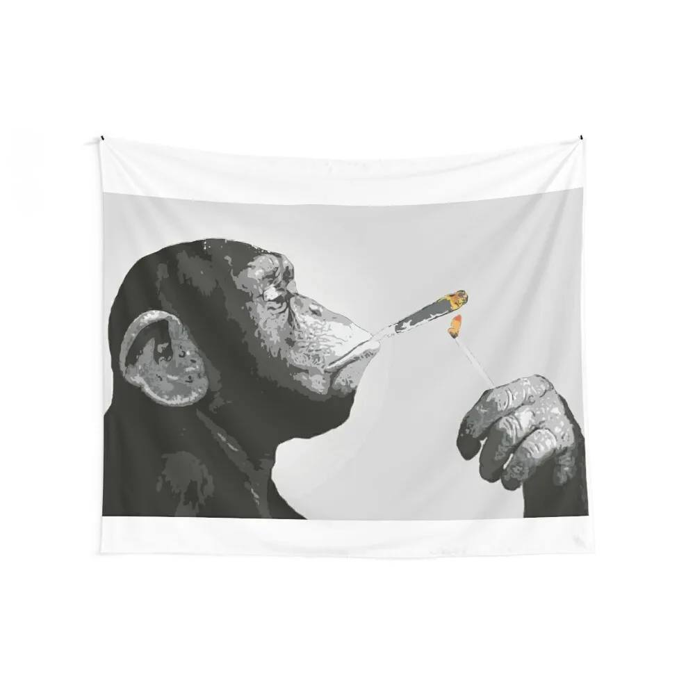 Banksy Steez Chimp Monkey Smoking Joint Tapestry Room Decor Aesthetic Room Decorations Aesthetic Decoration For Rooms Tapestry