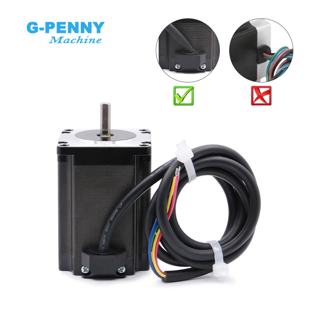 Nema 23 Cnc Stappenmotor 57X82Mm 3a 2.2n. M D = 8Mm 6.35Mm 315oz-in Nema23 Cnc Router Gravure Freesmachine 3d Printer