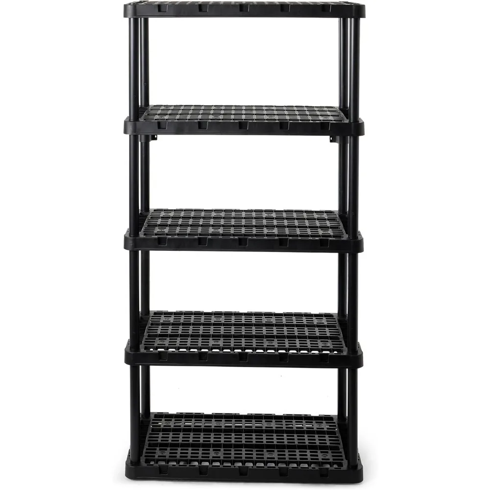 

Plastic Storage Shelves, Heavy-Duty Garage Shelving Unit,Standing Organizer Rack for Kitchen, Bathroom, and Laundry Room
