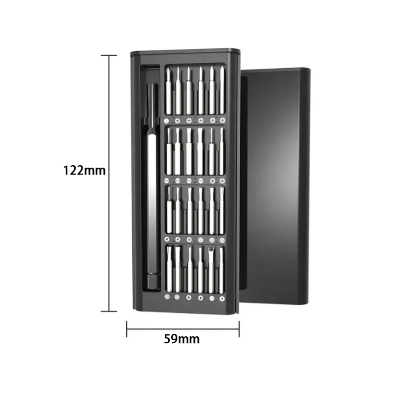 25 in 1 Precision Screwdriver Set with 24 Types of Torx Hexagonal Flat Head Drill Bits Mini Pocket for Electronic Product Repair