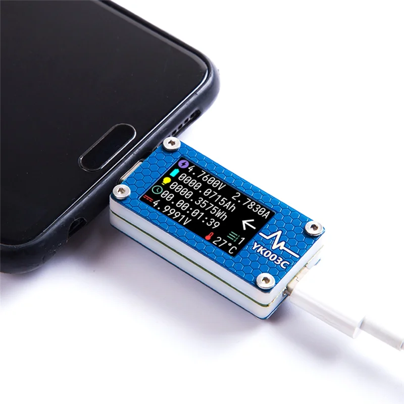 ABBK-YK003C USB-тестер Вольтметр Амперметр TYPE-C Быстрое обнаружение заряда Измерение емкости триггера Измерение пульсаций