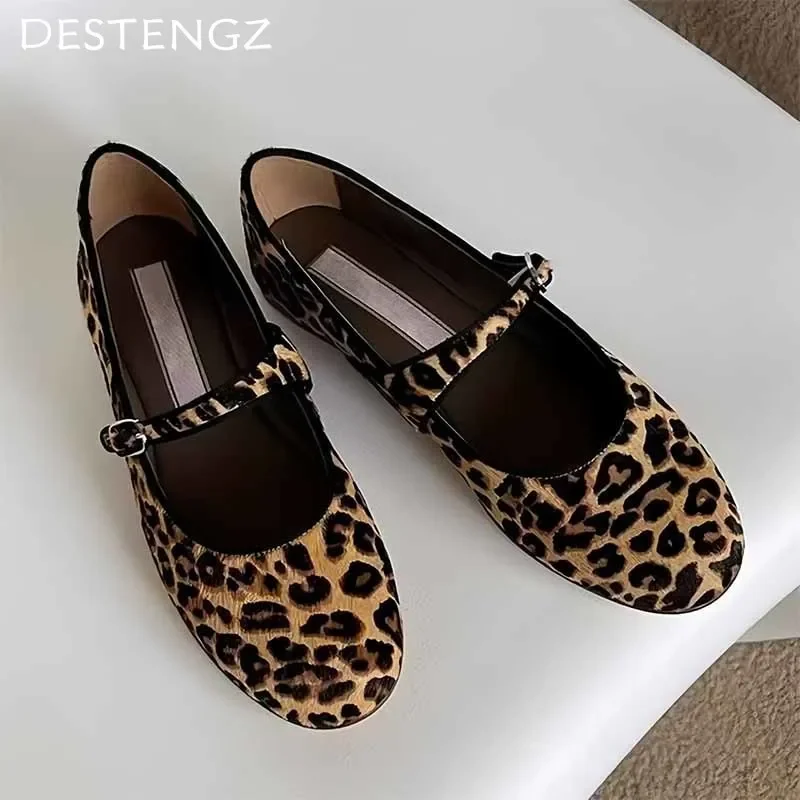 Leopard Flats Woman Loafers Shoes Shallow Fashion Casual Walking Shoes New Trend Dress Cozy Mujer Travel Zapatillas