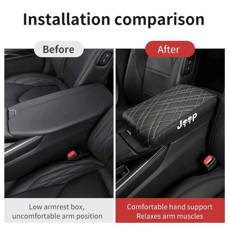 Car Armrest Mat Center Console Protection Cushion Hight Pad For Jeep Patriot Renegade Wrangler JK JL Liberty Trailhawk