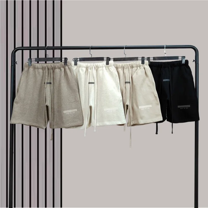 

Мужские повседневные шорты FW25 с двойной линией и роскошным дизайном, с металлической текстурой и буквенным логотипом, дизайнерские брендовые свободные шорты для пар