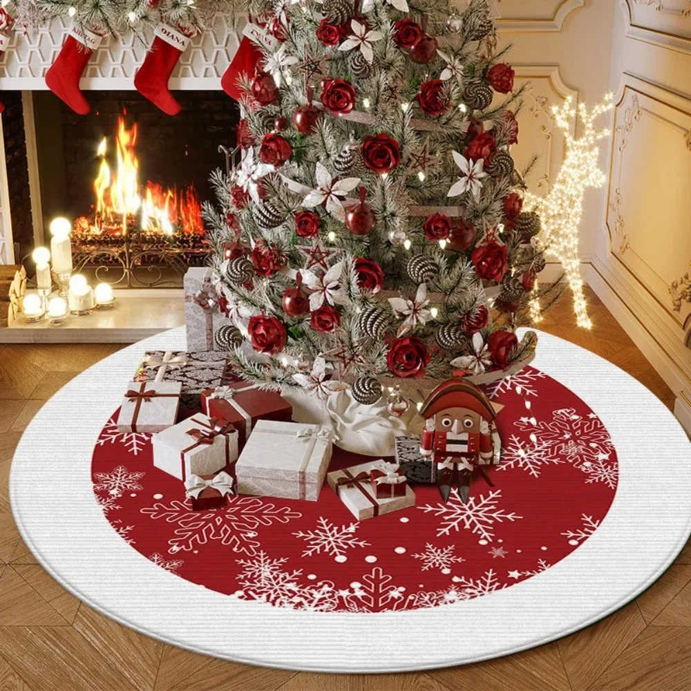 50-140cm Christmas Tree Skirt Red Christmas Tree Foot Cover Rugs Christmas Tree Foot Cover Carpet Festive Home Party Decorations