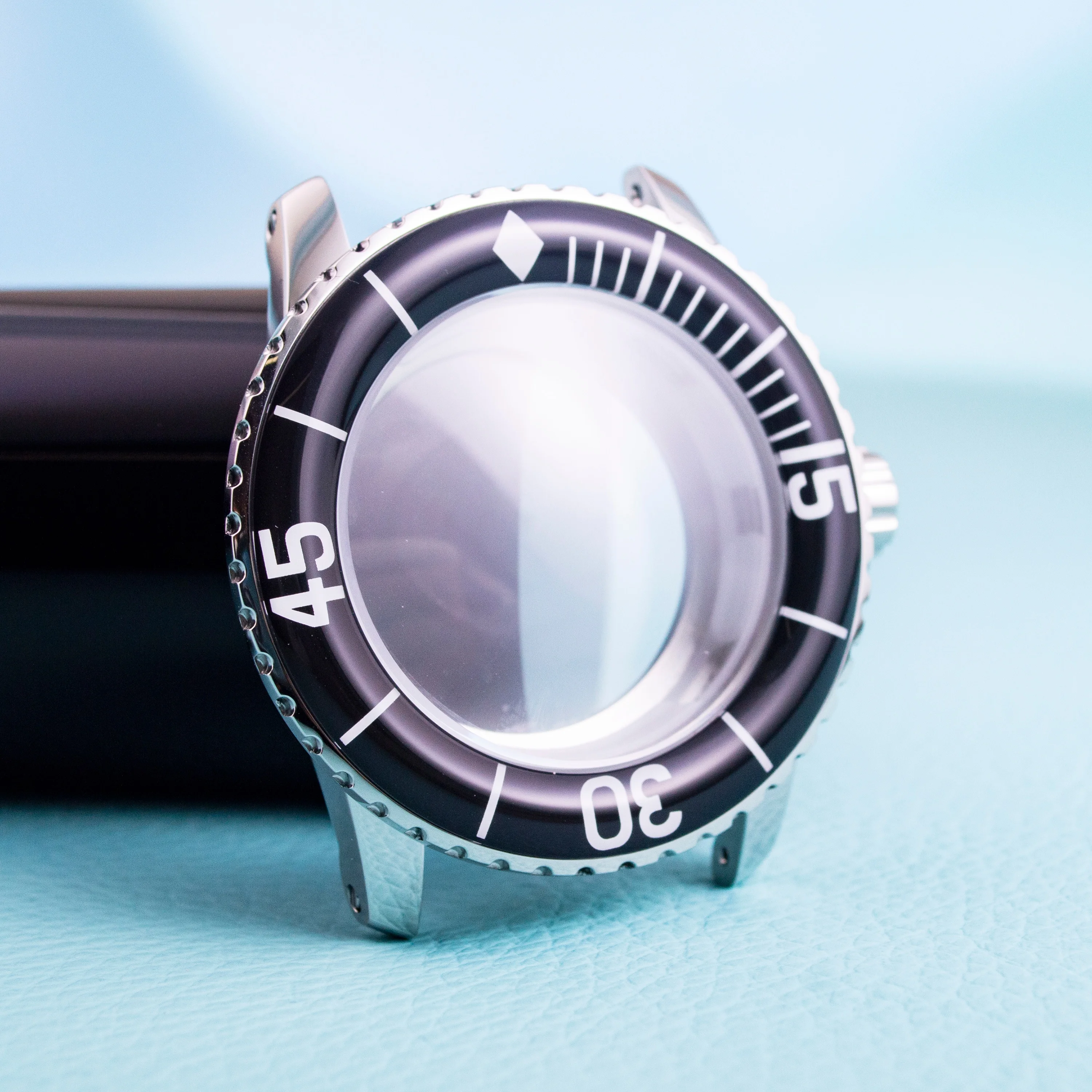 

Stainless Steel NH35 Case 45mm Watch Case 10ATM Waterproof for Fifty Fathoms Watch Case fit NH35 Movement Sapphire Glass Case