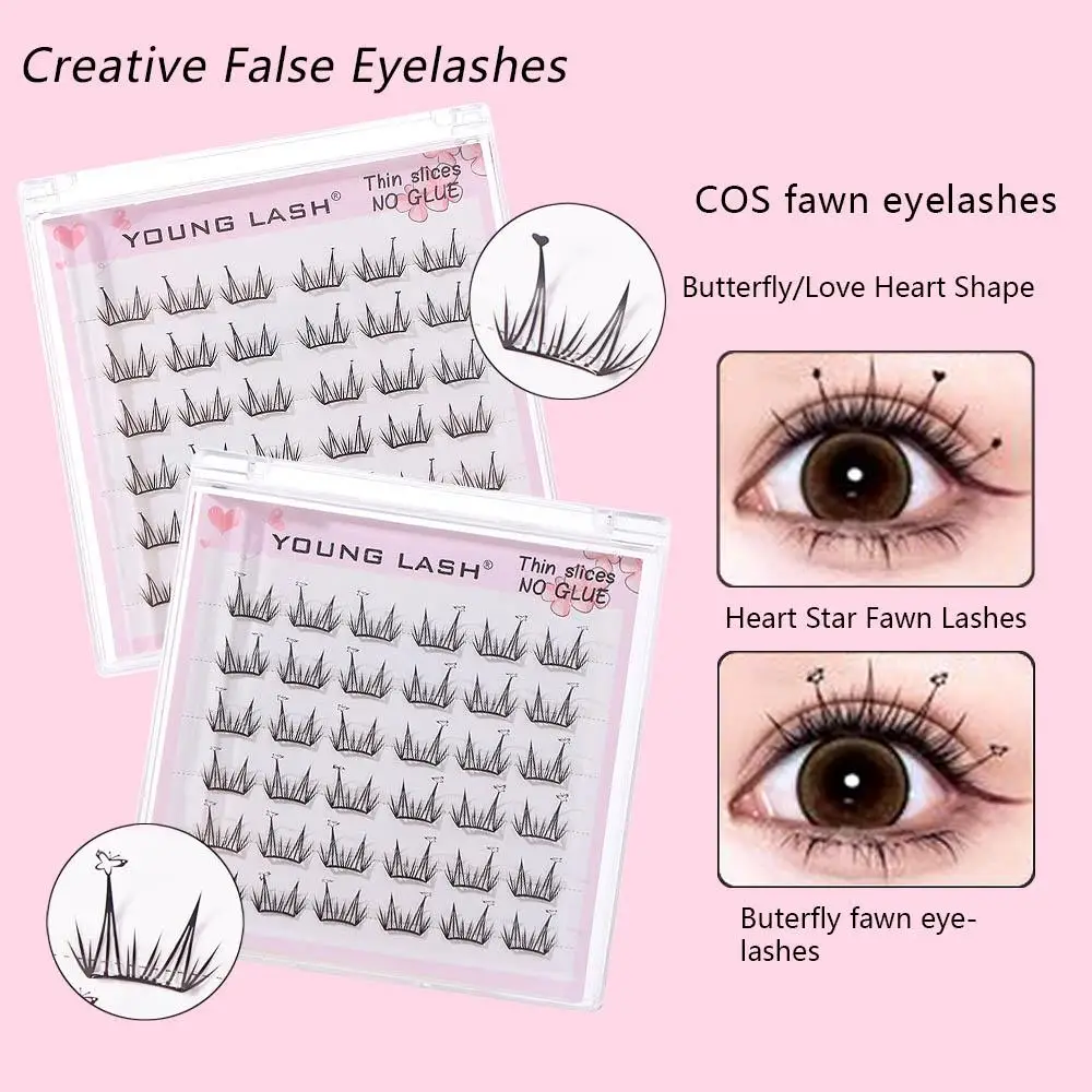 ขนตาปลอมแบบแยกส่วน DIY รูปทรงผีเสื้อ หัวใจ ขนตาแบบกลุ่ม ขนาดใหญ่ ความยาว 6-11.5 มม.