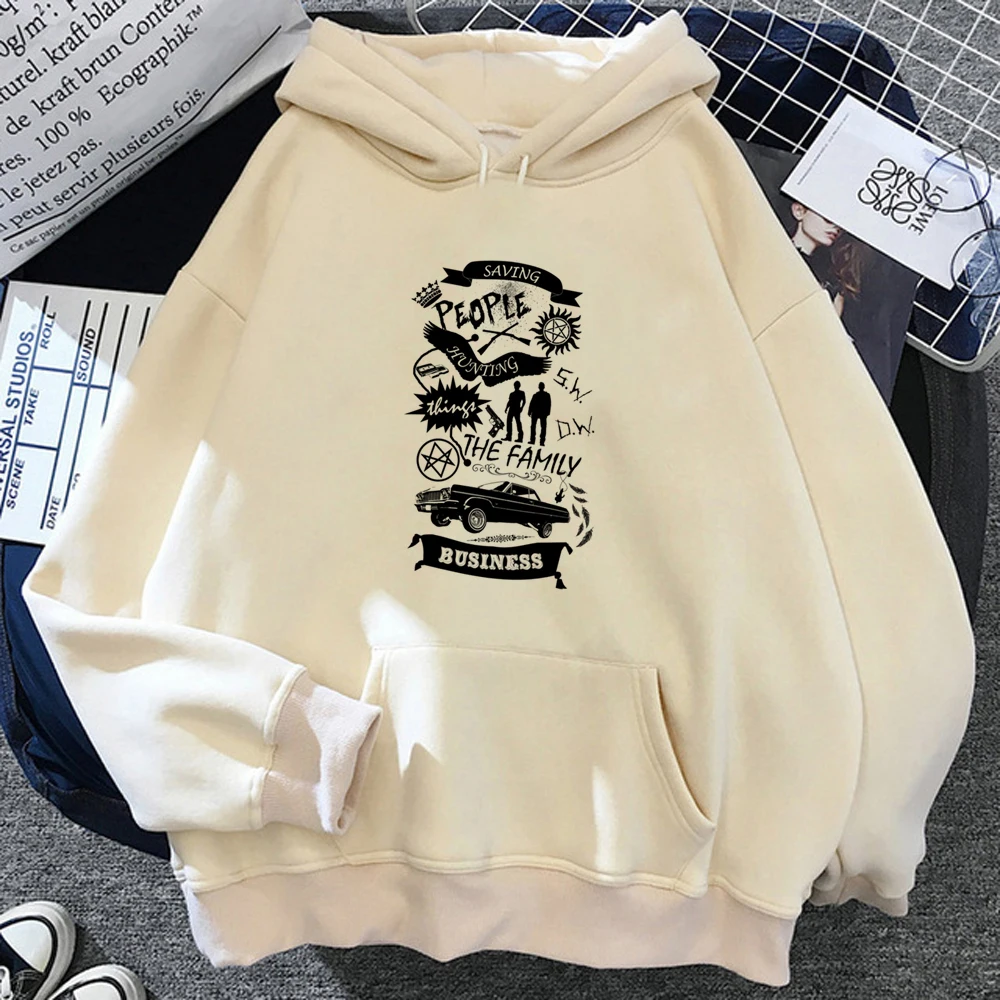 Supernatural hoodies women anime harajuku funny long sleeve top Hood pulls female streetwear tracksuit