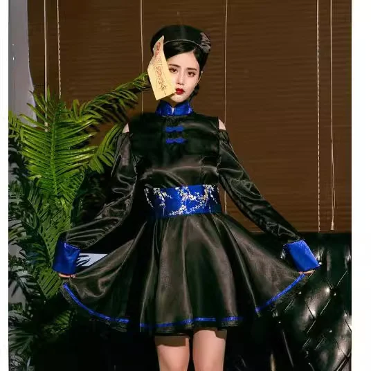 زي أداء للبالغين، زي زومبي للسيدات الصيني القديم، زي تشينغ ديناس للهالوين، أداء مهرجان الأشباح