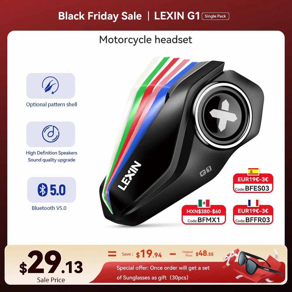 2024 New Lexin G1 Motorcycle bluetooth headsets for helmet,Bluetooth 5.0,High Definition Speakers ,Sound quality upgrade