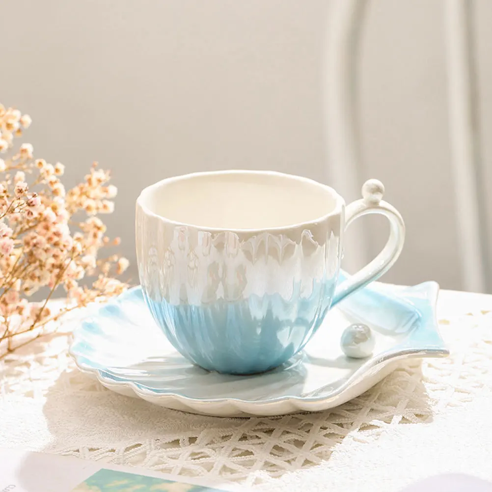 

1Set Ceramic Coffee Cup Saucer Nordic Style Smooth Surface Milk Tea Breakfast Mug Ceramic Coffee Cup Milk Holder