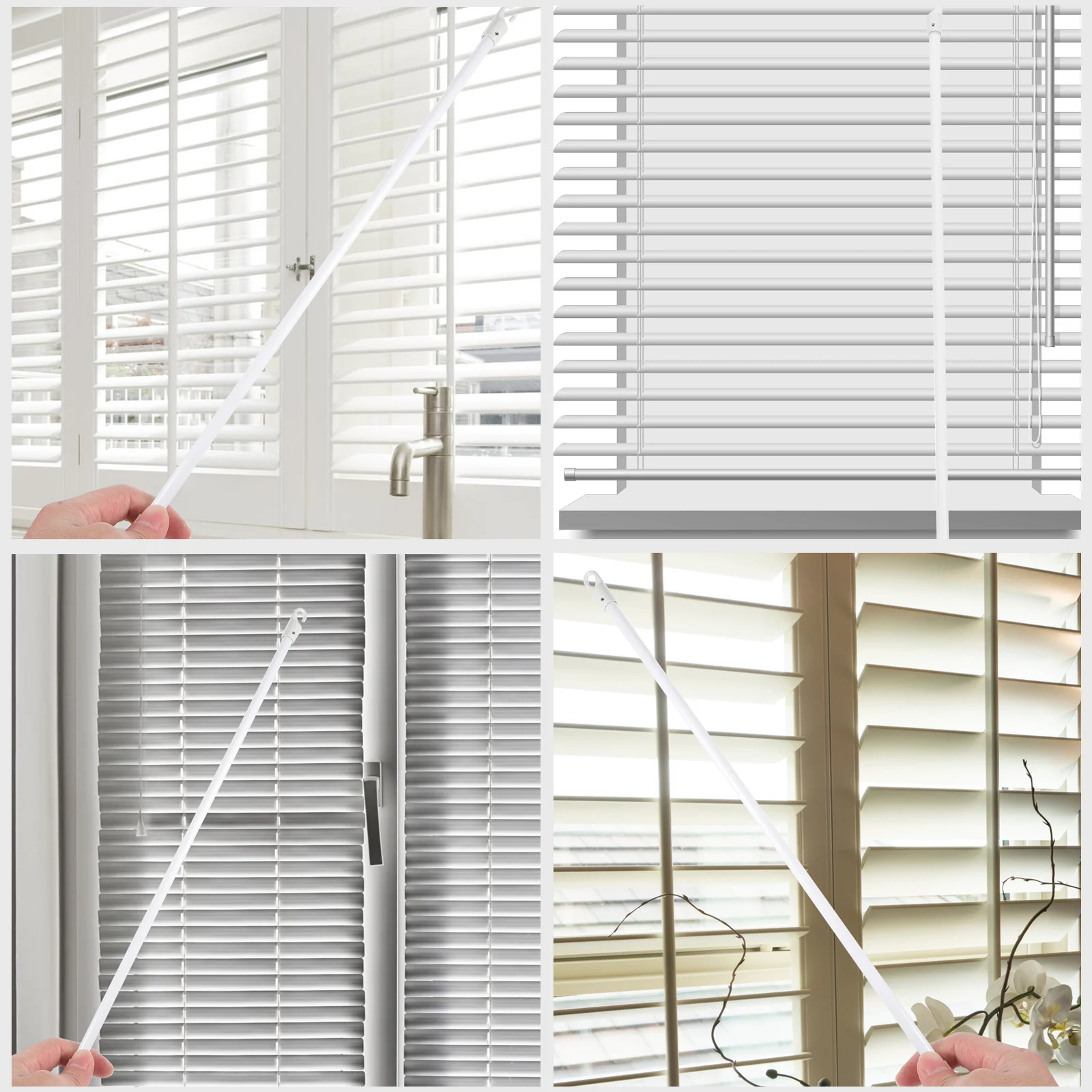 

Stainless Steel Acrylic Vertical Blinds Rod Replacement Tilt Wand Easy Install Lightweight For All Colors Curtains White