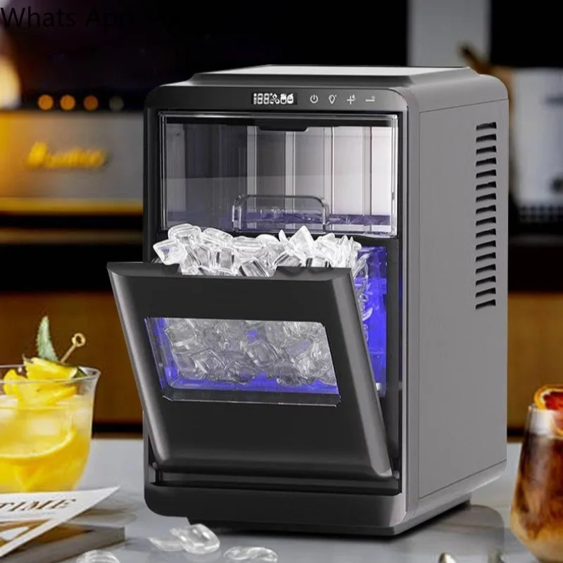Ice machine household commercial coffee milk tea shop solid automatic ice making machine