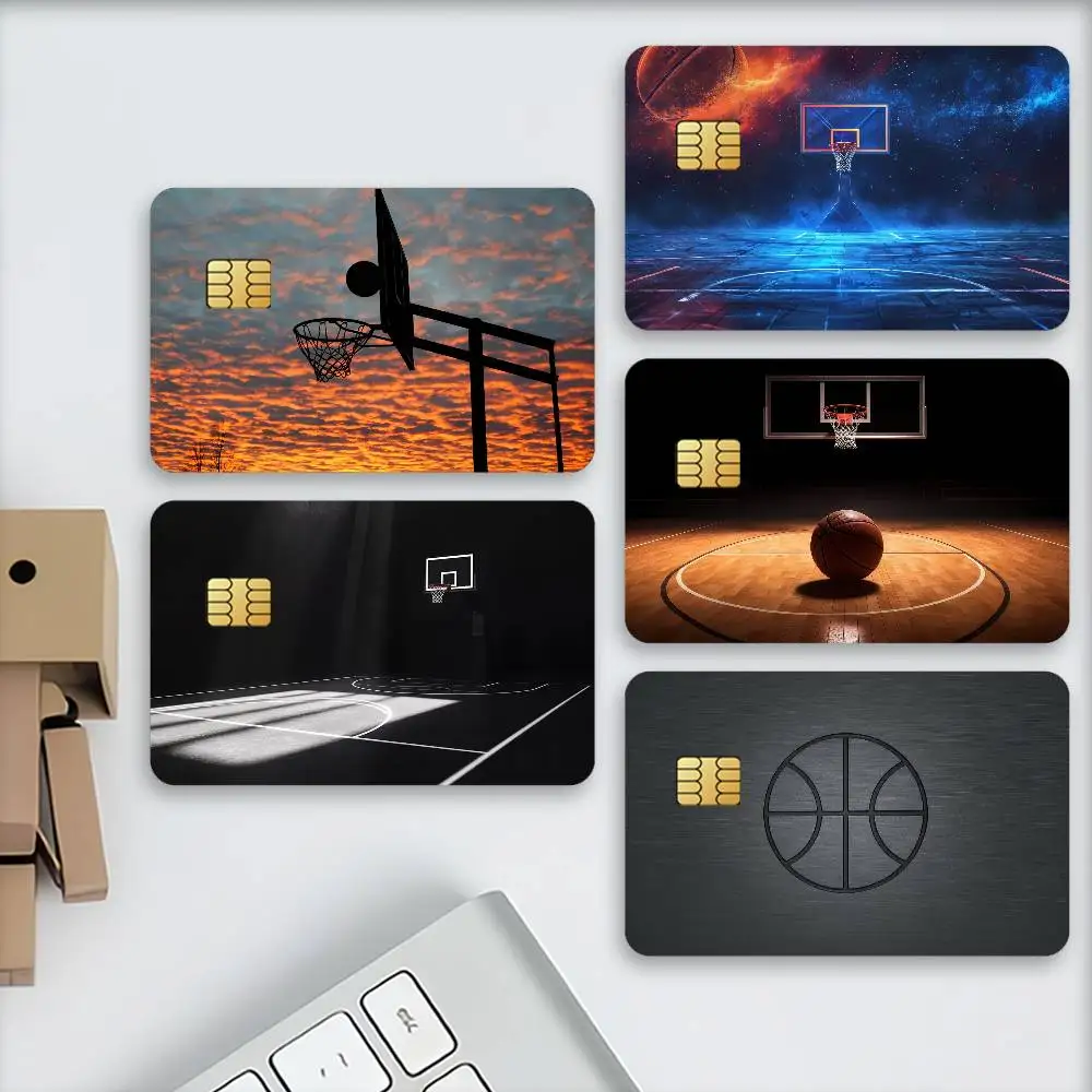 Basketball court Credit Card Stickers Skin For Bank Debit Decorative Protection Scratch-resistant Gift 4PCS