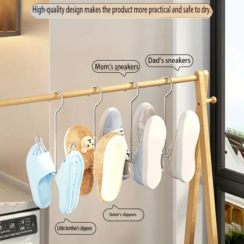 1/3/5 Stück langlebiger Edelstahl-Schuhregal-Aufhänger, platzsparender Metall-Aufbewahrungshaken für Mäntel, Hüte, Hausschuhe, perfekt für den Innenbereich – Detail 3