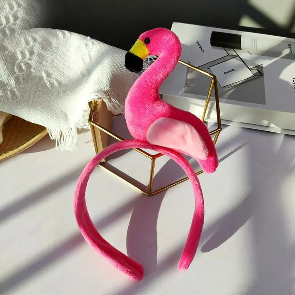 

Kawaii Animal Flamingo Headband Wash Face Hair Accessories Animal Hair Hoop Korean Style Headpiece Hair Hoop Photograh