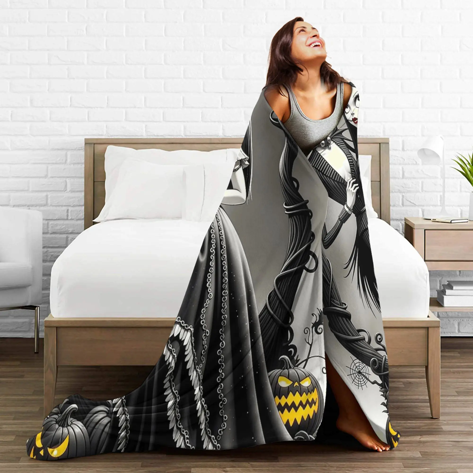 كابوس قبل عيد الميلاد جاك بطانية ناعمة للغاية للأطفال بطانية رمي قطيفة مضحكة لغرفة النوم الفانيلا المفرش غطاء سرير أريكة