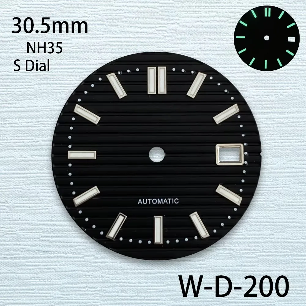 

30.5mm S Logo NH35 Dial Dial For NH35 NH36 Movements High Quality NH35 Green Luminous Nauti lus Watch Modification Accessories