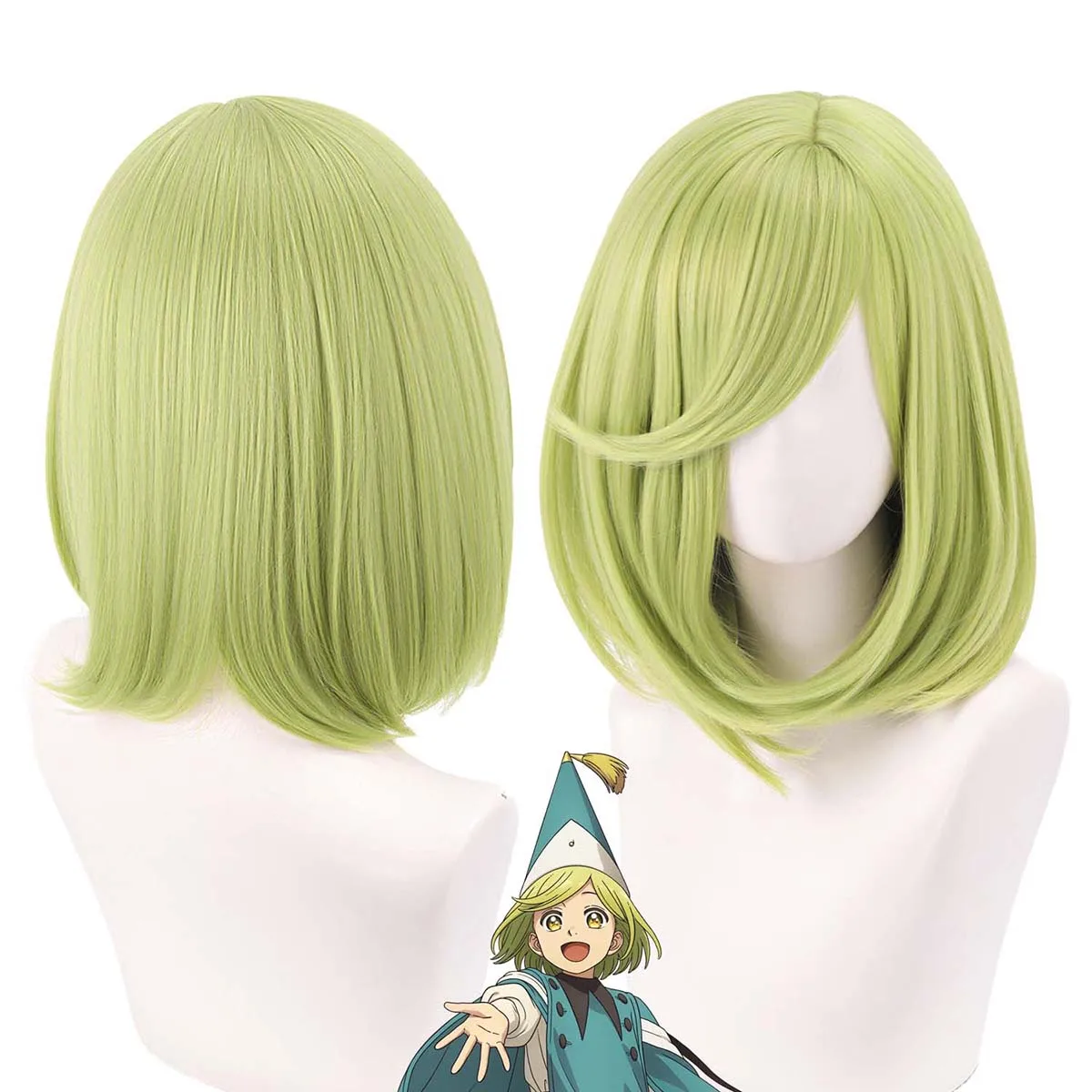 

Женский парик для косплея в стиле аниме, зеленый короткий парик-каре, термостойкий, из синтетических волос, в стиле Atelier Coco