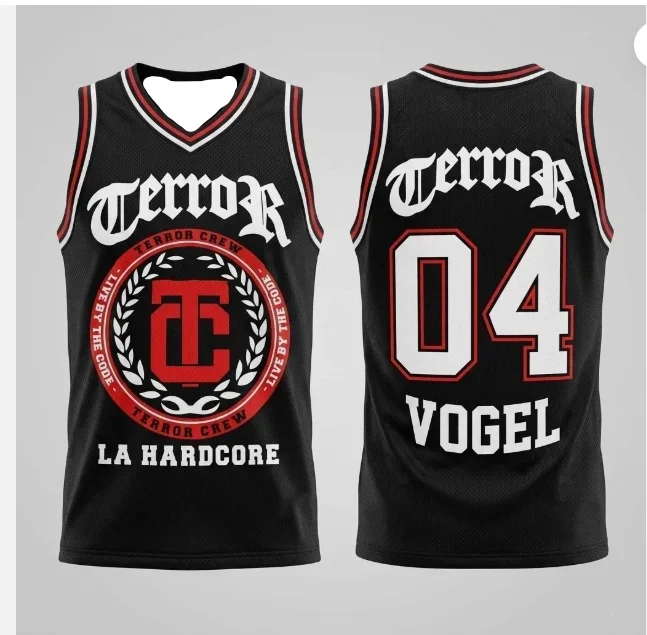 2026 Sommer Herren & Kinder Schwarzes Basketball-Trikot Terror Crew 04 Vogel Hip-Hop Street Ärmelloses Sport-Trainings-Tanktop – Detail 7