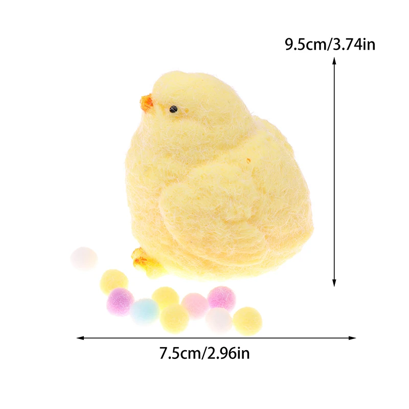 Handmade Yellow Big Chicken Plush Silicone Squishy Pinching Toys Cute Hen Chicks Taba Squeezing Toy Fuzzy Release Hand Stress