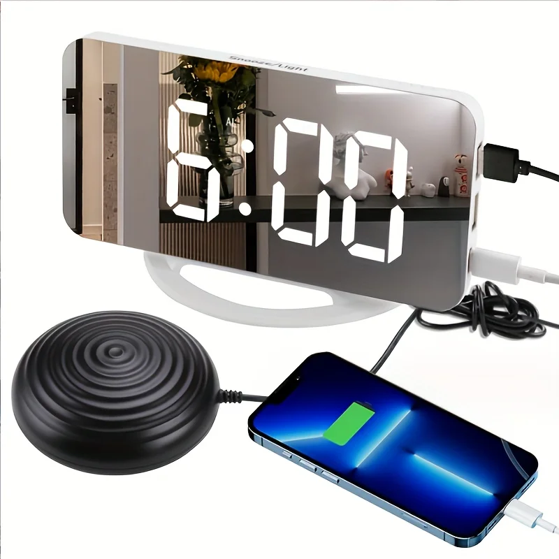 Super Loud alarm clock with bed rocking bed, suitable for heavy sleepers, dual vibrating alarm clock with shaking function