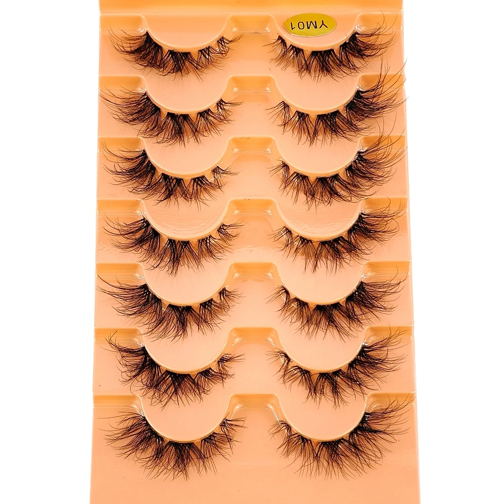 New 7 pairs Transparent Band Manga Lashes Cat eye Eyelashes 3D Natural False Lashes Fluffy Soft Wispy Eyelash Extension Makeup