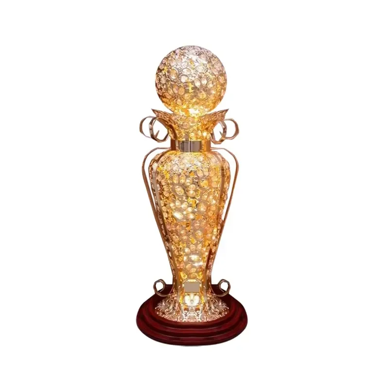 Style Golden Contemporary Crystal & Metal Round Table Lamp Hotel Home Wedding Decorative Lighting