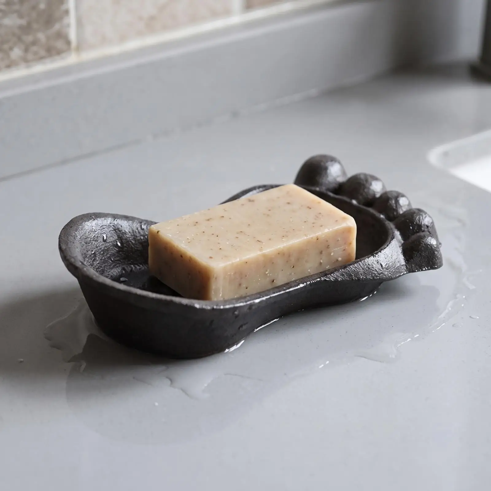 Retro Metal Soap Dish with Built in Drain and Raised Base for Shower Bathtub Shelf Countertop Use