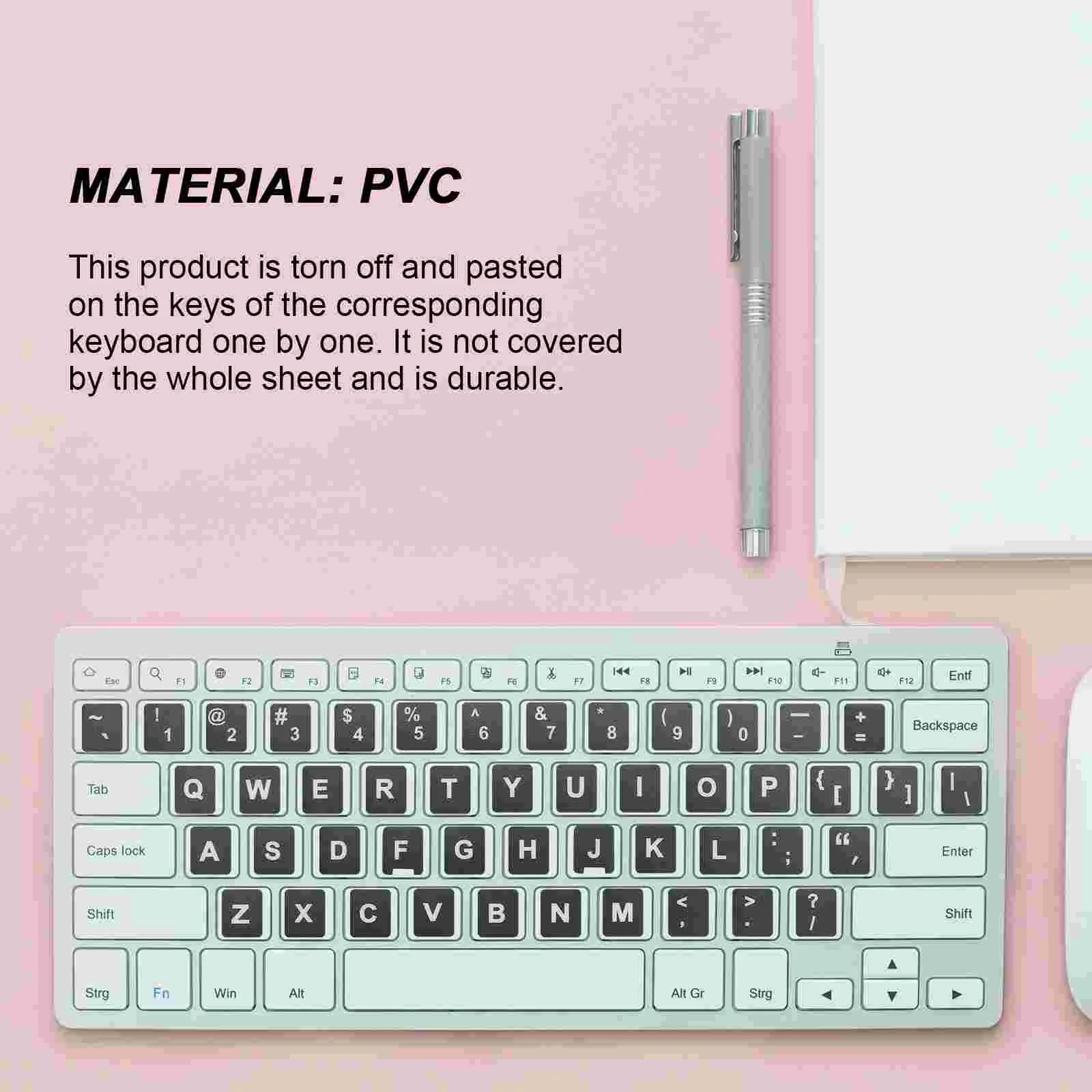 10 Pcs Keyboard Stickers Easy-to-use Protector Trustworthy Foreign Language Pvc Cover Layout Practical