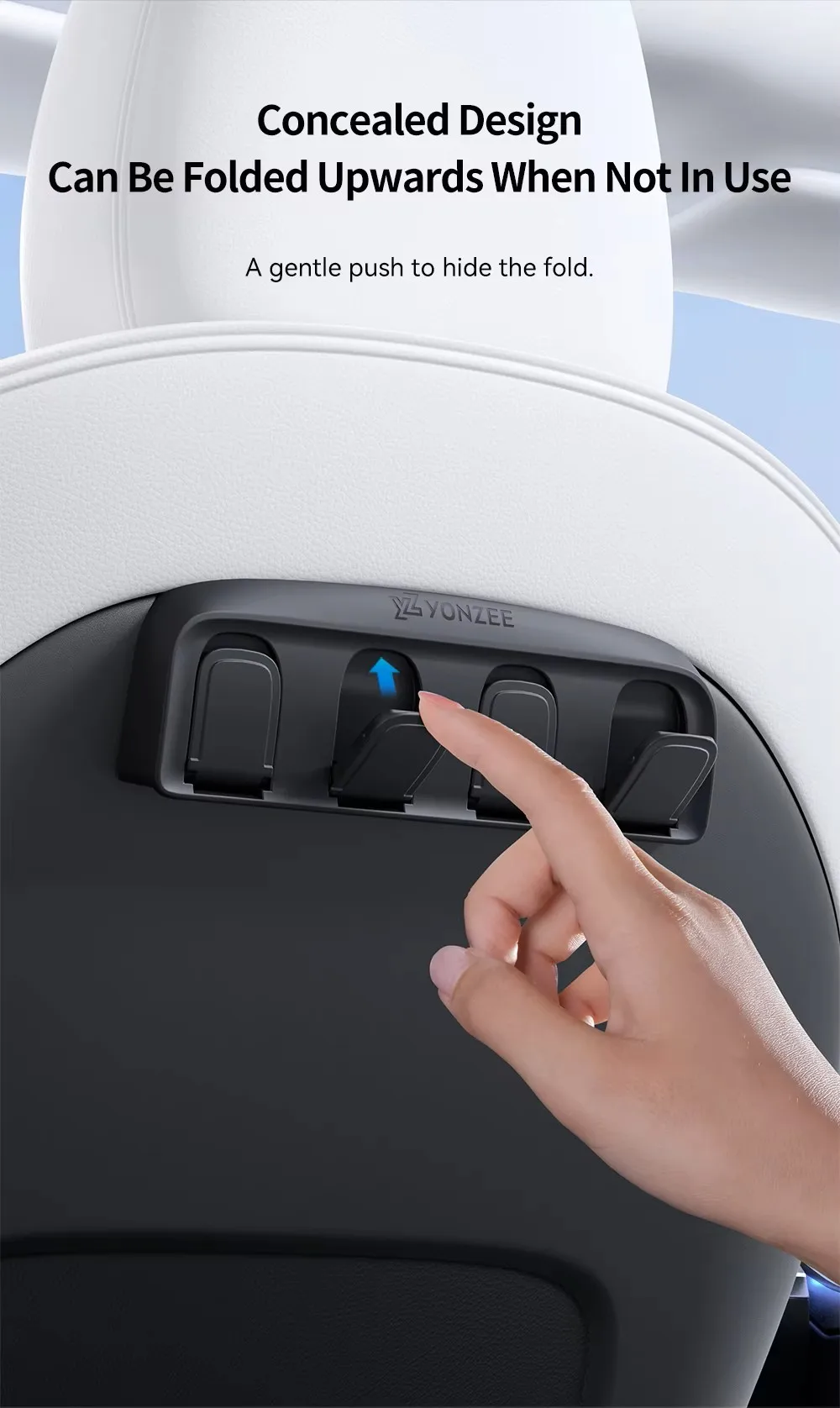 YZ für Tesla Model YL Y 3 Highland Juniper 2021-2026 Klappbarer Auto-Rücksitz-Aufbewahrungshaken Organizer ABS Automobilzubehör – Detail 10